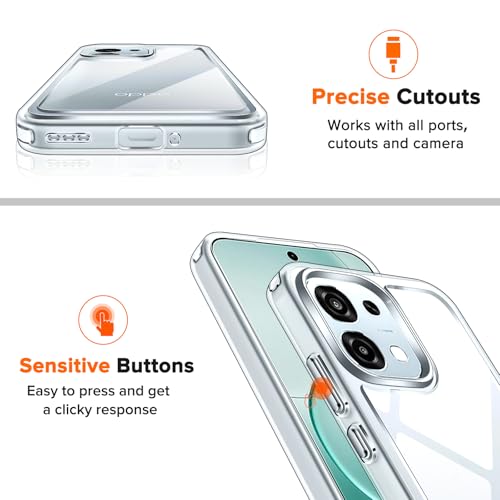 iVoler Przezroczysta obudowa zapobiegająca żółknięciu do Oppo A6 Pro 4G / 5G, [odporna na wstrząsy klasy wojskowej] HD przezroczysta obudowa z amortyzacją uderzeń i cienka, odporna na zarysowania