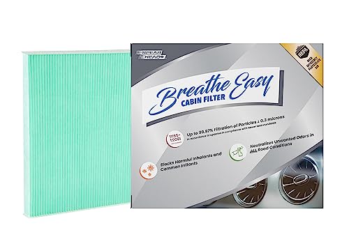 Spearhead HEPA Breathe Easy Cabin Filter, Up to 99.97% Filtration of 0.3 Micron Particles w/No Airflow Reduction (BE-776H)
