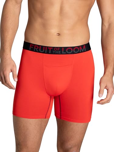 Fruit of the Loom Men's 4-Way Stretch Boxer Briefs | Lightweight & Moisture Wicking Underwear | Long, Regular Leg & Trunk2
