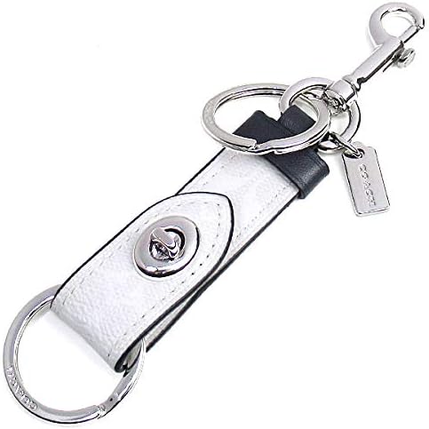 Amazon コーチ キーホルダー キーリング レディース シグネチャー ホワイト系チョーク ネイビー Svha 並行輸入品 Coach コーチ キーホルダー チェーン