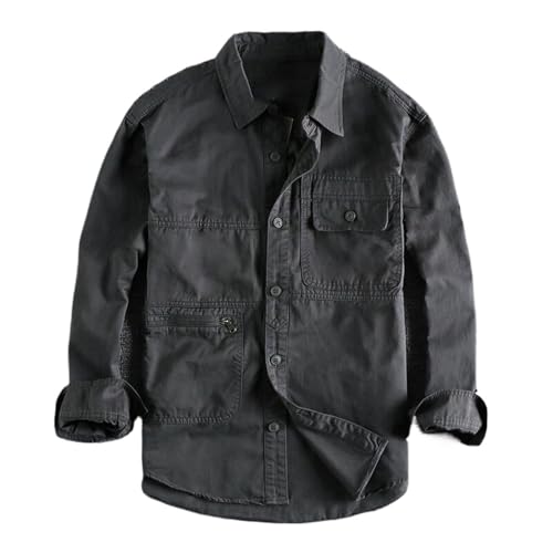 Camisa de manga larga holgada de hombre para uniformes cómodos