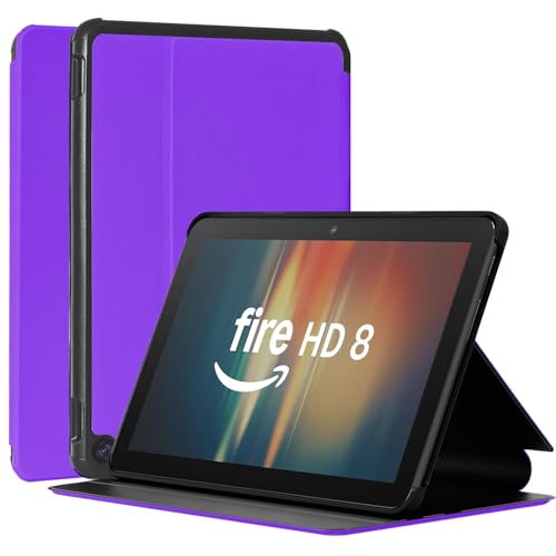 Riaour Case Fits 8 Tablet,Slim TPU Back Smart Magnetic Stand Protective Cover,[Sleep/Wake].Incompatible with iPad Samsung TCL 8inch Tablet.(Purple) by Riaour - Used condition - US$8.99