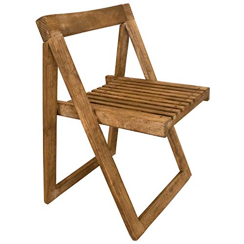 Silla Plegable DE Madera SOLIDA, Modelo TERRAZA - Rustico...