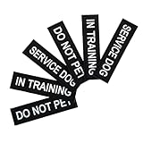 Giantree 6 Pcs Service Dog Patches, Removable Do Not Pet Patch Service Vest Dog Harness in Black Vest Training Patches for Collar with Hook and Loop Tape