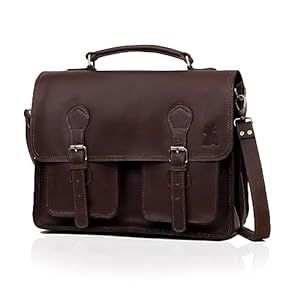 Leather Messenger Bag For Men, Vintage Handmade Laptop Briefcase and Shoulder Bag for Men