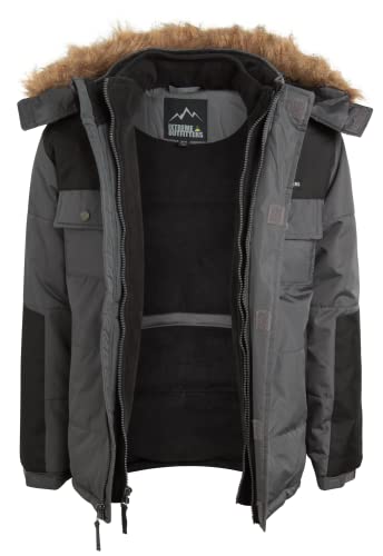 Ixtreme Boys? Snowsuit ? 2 Piece Heavyweight Insulated Ski Jacket And Snow Bib (4-18), Size 14-16, Solid Charcoal #TOP3