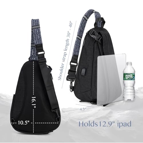 Large Sling Bag Nylon Purse Crossbody Bags for Women Waterproof Shoulder Bag for Women Men Travel Hiking2