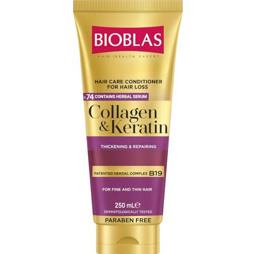 BIOBLAS Collagen & Keratin Haarpflege Spülung Conditioner wirksam gegen Haarverlust für sehr dünne Haare 250 ml