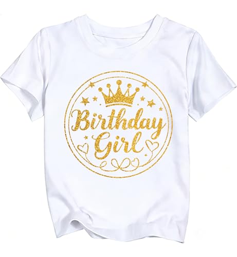 Image of YHHR Birthday Girl Shirt Tie Dye Girls Birthday Shirts 7-14 Year Kids Tops | Girls Birthday T Shirt, Cute B-Day Gifts Party Tops ,Birthday Outfits ,Letter Print Tees ,Graphic Short Sleeve Tee Tops