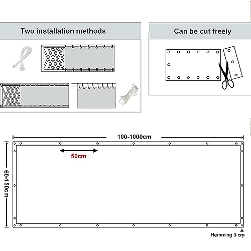 Housse de balcon opaque en tissu résistant pour sécuriser la vue