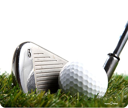 3 Iron Golf Club Hitting Golf Ball Mouse Pad by Atomic Market