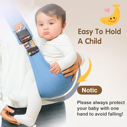 Image of yemyig Baby Sling Carrier,Baby Sling for 10-30lbs(Blue Sailboat)
