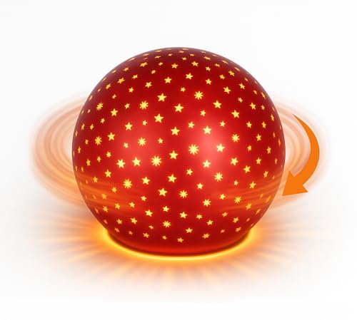 formano LED Deko-Kugel Drehend Rot 15 cm Glaskugel Timer 6h/18h Weihnachten...