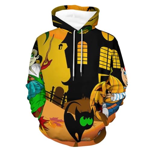 Fête d'halloween sweats à capuche manche longue pull unisexe taille S pour adulte