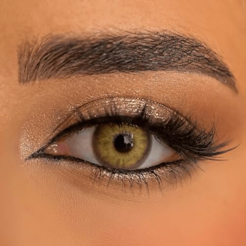 Venus® Braune Kontaktlinsen Ohne Stärke - 0.00 Dioptrien - Weiche Jahreslinsen - Kontaktlinsen Farbig für Damen & Brillenträger -1 Paar (2 Stück) - Tiger