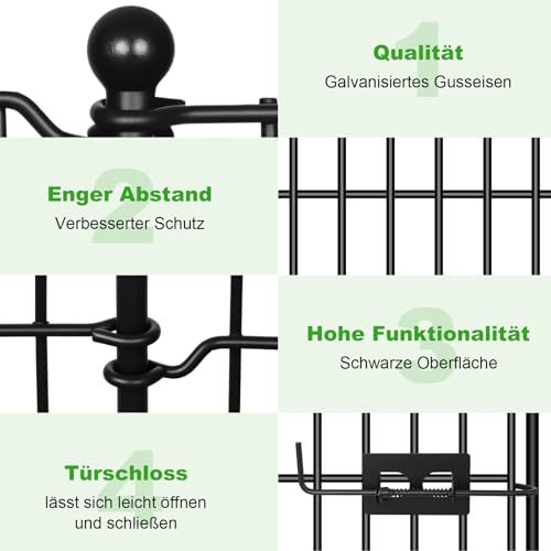 Dekorative Gartenzaun 81CM * 71 CM * 5 Stücke Metall Steckzaun, Keine Graben Tier Barriere Fechten, Haustier Zaun Rostfrei Gitterzaun Set Beetzaun Grenze für Kaninchen Hund