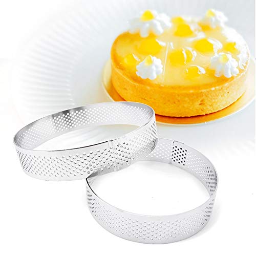 Anello Per Torte 6 8 10 CM Stampo for crostata in acciaio inossidabile Anello Tortino Torta Mousse Stampi Biscotti Pasticceria Cerchio Taglierina Torta Anello perforato(6PCS 6CM