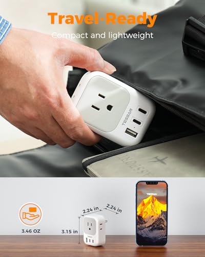 image for TESSAN 2 Prong to 3 Prong Outlet Adapter US to Japan Plug Adapter with