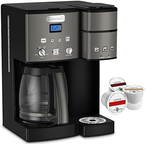 Cuisinart SS-15BKSP1 12 Cup Coffeemaker and Single Serve Brewer Black Bundle with Victor Allen Colombian Single Serve Brew Cups of Coffee 3 Pack