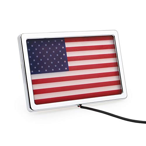 GUAIMI American Flag LED Light Kit 4" x 6" US Flag LED Lighting Freedom Flag Accessory Lights Brake Light Universal 12V Applications Universal fits Motorcycles, UTVs, ATVs, Any Flat Space-Chrome - Thumbnail 6