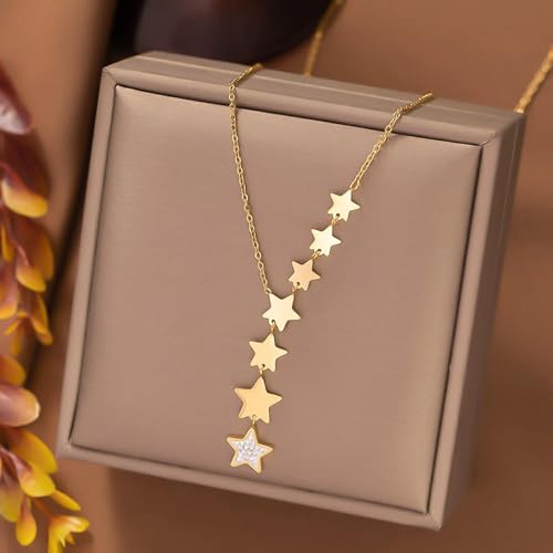 Bijoux de mode fins collier étoiles de taille dégradée pour femmes