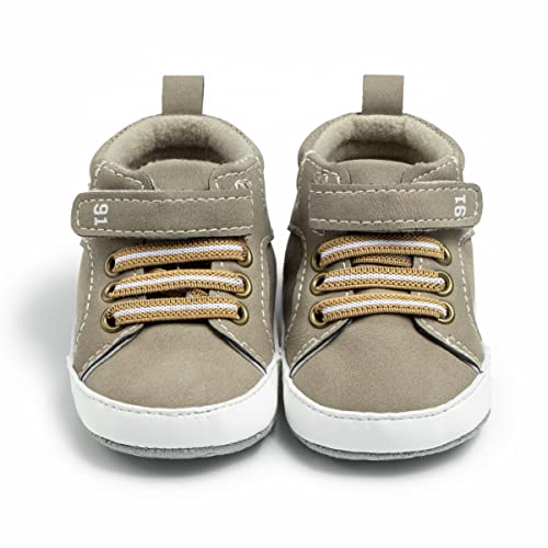 Image of CENCIRILY Baby Boys Girls High Top Sneakers Soft Soles Anti Skid Infant Ankle Shoes Toddler Prewalker First Walking Crib Shoes
