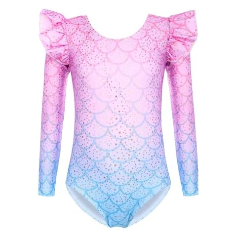 Arshiner Girls Long Sleeve Leotard Cover