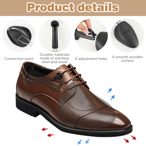 VIVEBEI Shoe Trees for Men, Shoe Stretcher, Adjustable Length, Shoe Shape Holder (Black 2 Pairs, for Men\'s Shoes Size 5.5-11) - Thumbnail 4