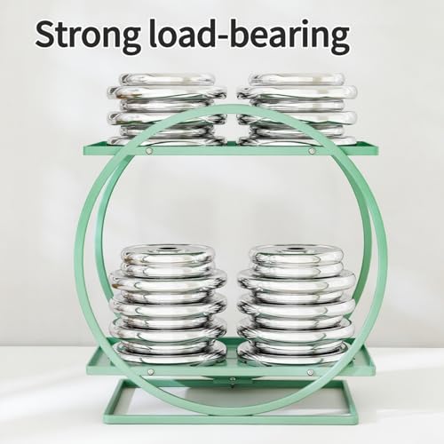 YIWANFW Perfume Organizer for Dresser, 2-Tier Bathroom Counter Organizers, Elegant Round Makeup Organizer for Vanity, Bathroom Organizer Countertop Shelf, Perfume Tray Skincare Storage (Green) — view 4
