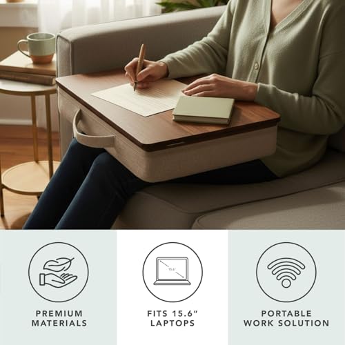 image for ROSSIE Home Acacia Wood Easel Lap Desk – Adjustable 7-Level Laptop S