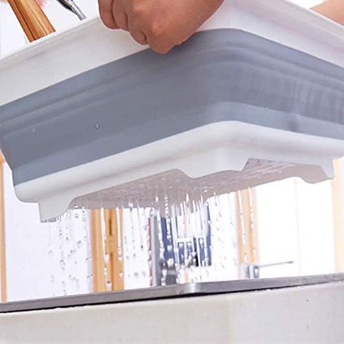 HAPPYX Collapsible Dish Drying Rack, Portable Dinnerware Drainer Organizer BPA Free for Home Outdoor Camping
