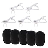 Hellery 5 de Espuma para Parabrisas de Esponja para Micrófono + 5 Clips de
