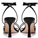 Mostrin Black Womens Sandals Strappy Heels Lace Up Ankle Strap Square Open Toe Heels Stiletto High Heeled Sandals for Wedding, Prom, Party, Daily Size 7
