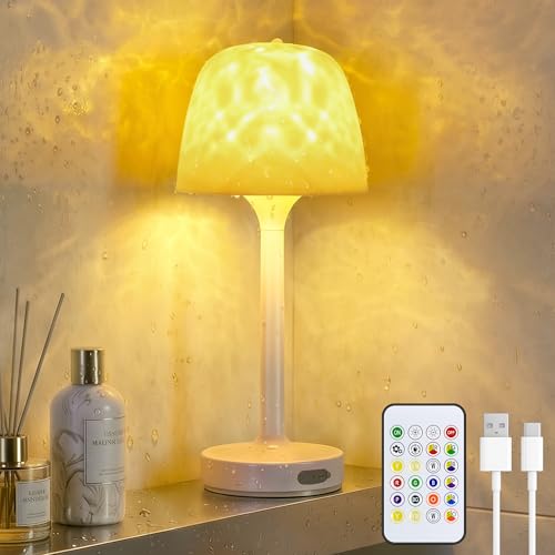 Ollny Duschlampe Wasserdicht Sternenhimmel Projektor Badezimmer mit 16 Farben Nordlicht Wasserwellen Wiederaufladbar Akku Shower Lampe mit Fernbedienung Touch Memory Geschenke für Frauen Mama