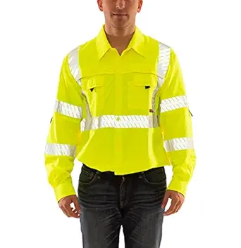 Tingley Job Sight S76522 High Visibility Class 3 Sportsman Shirt, Medium, Fluorescent Yellow-Green