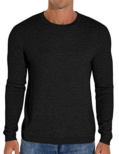 Sailwind Men's Crewneck Lightweight Wool Structured Sweater Casual Knit Pullover2