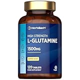L-Glutamine Tablets 1500mg | 120 Count | High Strength Amino Acid | Suitable for Vegans and Vegetarians | By Horbaach