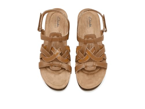 Clarks Clarks, Womens, Calenne Gracie, Tan Combi Leather, 8, Medium