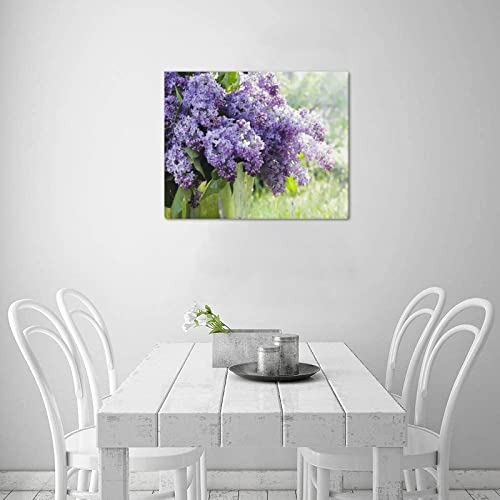 Creative Beautiful Modern Canvas Wall Art - Pretty Lilac Purple Flower Canvas Print 20" X 16" Inch - Stretched And Framed Painting Artwork Home Decor Wall Living Room Office #TOP1