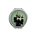 Cemetery Outside Castle Halloween Hand Compact Mirror Round Portable Pocket Glass