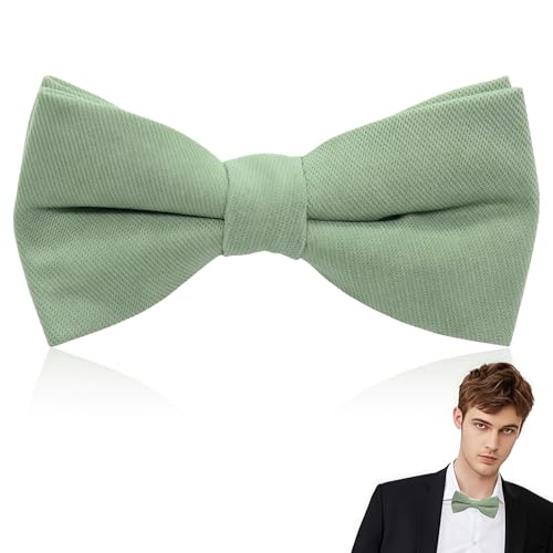 THXFUNAREA Noeud Papillon Homme Vert Sauge – Nœud Papillon 12×6 cm Réglable, Accessoire Costume Homme pour Mariage, Cérémonie, Fête, Élégant et...