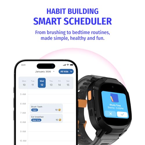 Image of Noise Junior Explorer 2 Smart Watch for Kids with 4G SIM Compatible, 2-Way Video & Voice Calling, Geofencing, Real Time Location Monitoring via Google Maps, IP68, SOS Emergency Alerts (Lava Blast)