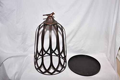 New 16" Antique Bronze Round Decorative Bird on Covered Metal