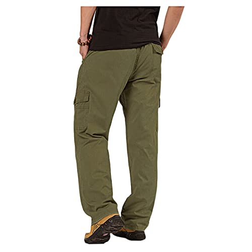 Wzikai Mens Cargo Pants Elastic Waist Joggers For Men Workout Sweatpants Casual Long Trousers Army Green M #TOP2