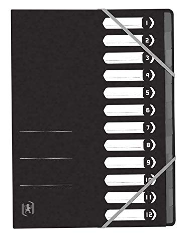 Oxford-Top-Fil-Folder-DIN-A4-Extra-Strong-Made-of-390g-Cardboard-with-12-Compartments-and-Elastic-Strap-for-Filing-Loose-Documents-in-Blue-Pack-of-2