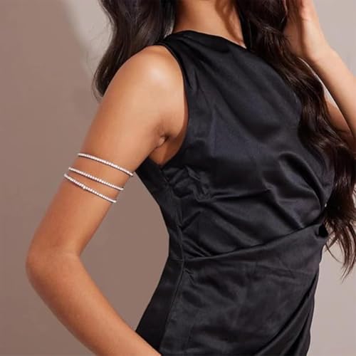 Suyi Rhinestone Arm Cuff for Women Crystal Cuff Bracelet for Bride Wedding4