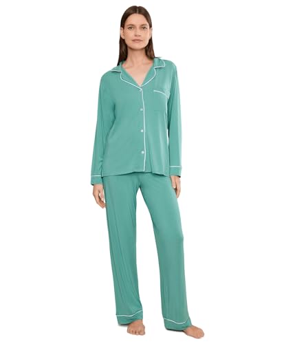 Image of Eberjey Gisele Classic Women's Pajama Set | Long Sleeve Shirt + Long Pants
