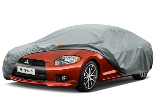 Image of Kayme Heavy Duty Car Cover Custom Fit Mitsubishi Eclipse (2003-2011) Waterproof All Weather for Automobiles, Full Exterior Covers Sun Rain UV Protection.（Deliver About 3-10 Days）