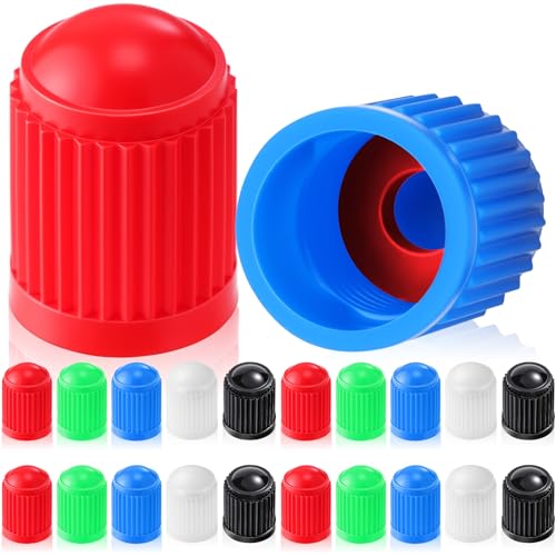 Image of Outus 20 Pack Tyre Valve Dust Caps for Car, Motorbike, Trucks, Bike, Bicycle (Multi Color)