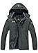 YSENTO Herren Wasserdicht Skijacke Atmungsaktiv Fleece-Futter Winterjacke Warm Funktionsjacke Outdoor Wanderjacke(Grau,L)
